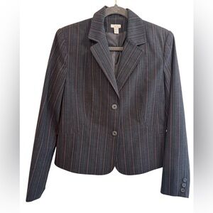 Women's Gray Pinstripe Blazer